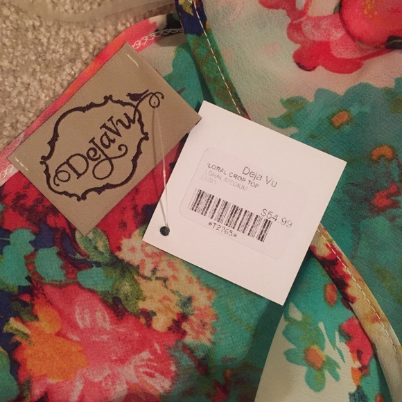 Floral Long Sleeve Crop Top - Picture 8 of 8